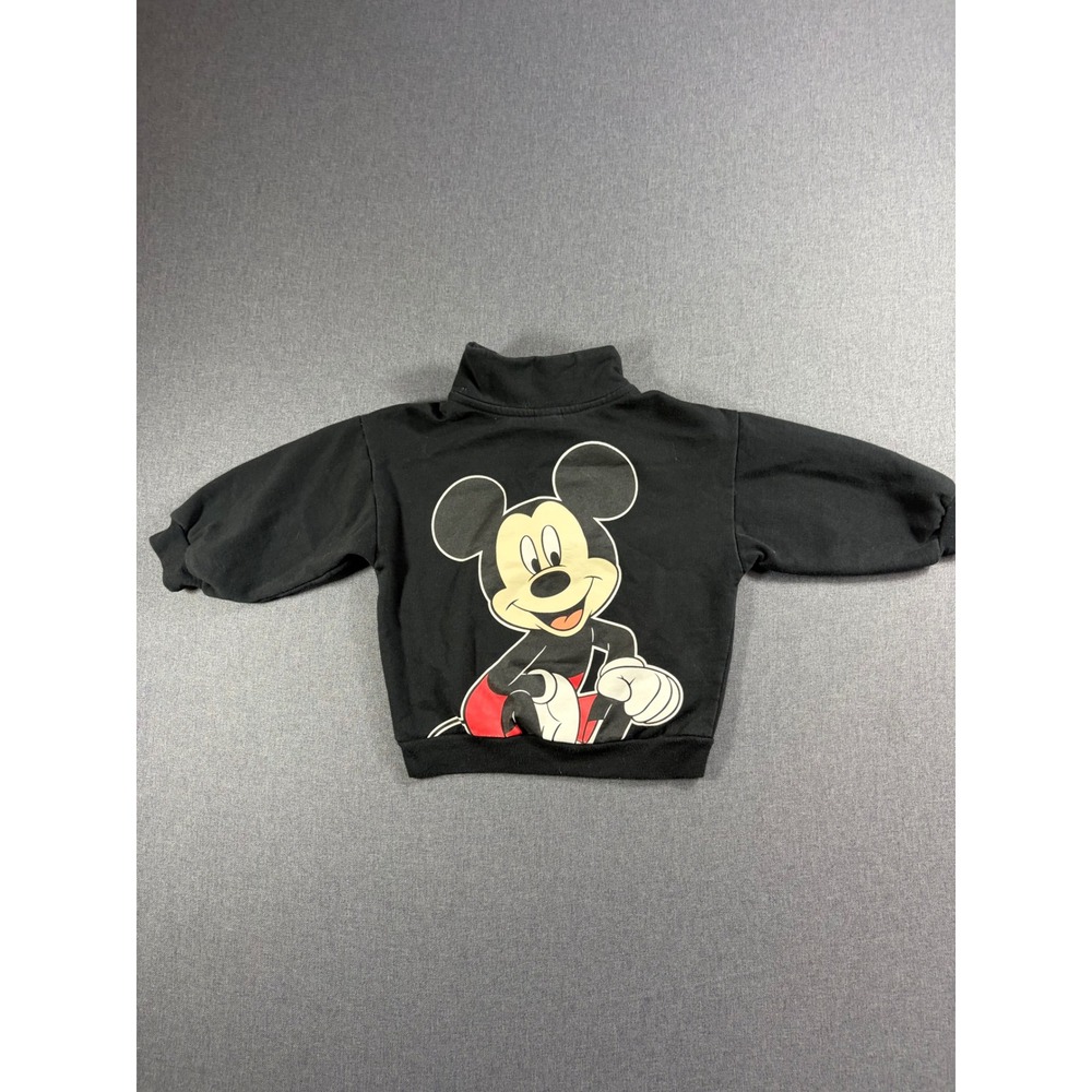 Disney Baby Mickey Mouse Black Quarter Zip Sweatshirt Beyond Cool Toddler 24M
